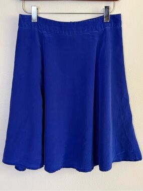 J.Crew 100% Silk Skirt Blue Purple Indigo A-Line Mini Size 2